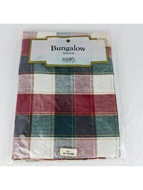 Bardwil Linens Bungalow 60" Round Cotton Plaid Tablecloth In Red Green White
